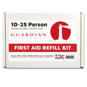 Bulk First Aid Kit Refill, 78 Pieces, ANSI A, 25 Person